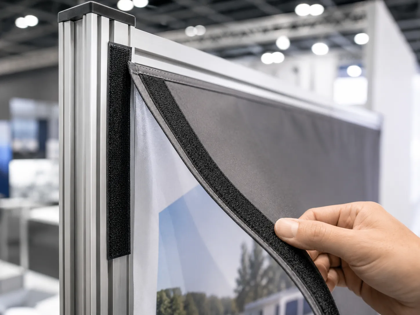 Fixora adhesive hook and loop tape used for signage
